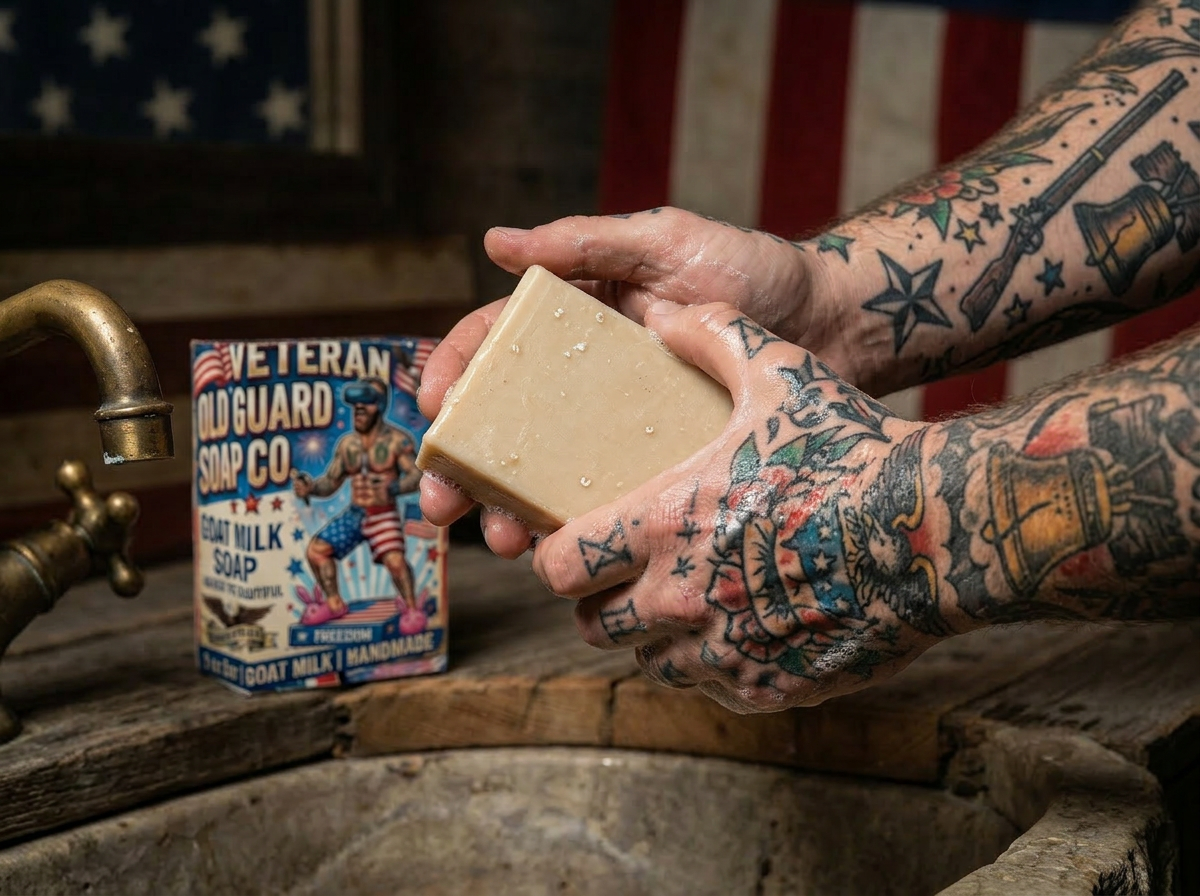 Old Guard Soap Co. MK-PINEAPPLE-01 Freedom Bar soap with pineapple scent, featuring a natural soap bar with textured surface.