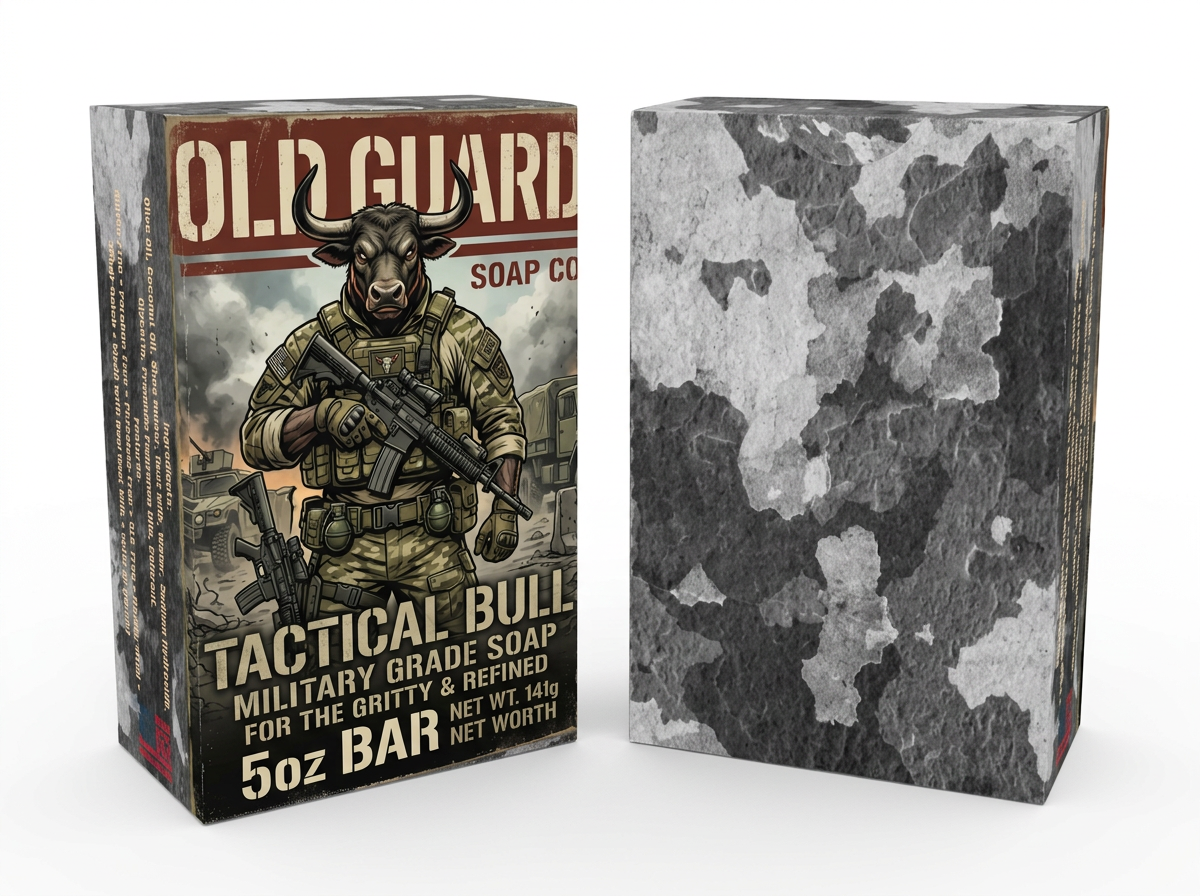 Old Guard Soap Co. Field Fresh MK-Grass-01 goat milk clay bar, 5 oz, natural skincare product with earthy green color and smooth texture.