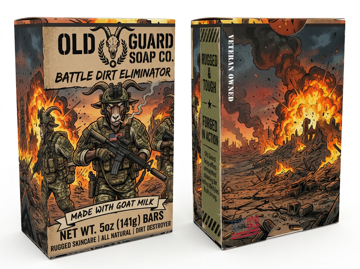 Old Guard Soap Co. Tactical Madness 5 oz clay bar with fresh pear scent, used for skincare or grooming purposes.